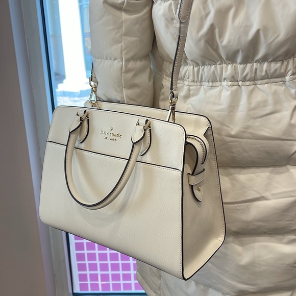 Kate Spade Madison Saffiano Leather Medium Satchel
COLOR:
Meringue 
NWT - Picture 13 of 16